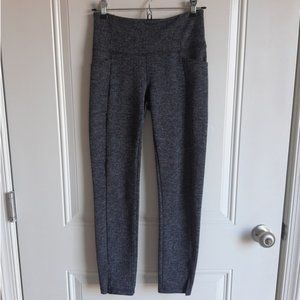 ATHLETA Black Gray Herringbone MERCER Tights Pants Size XS ~ EUC
